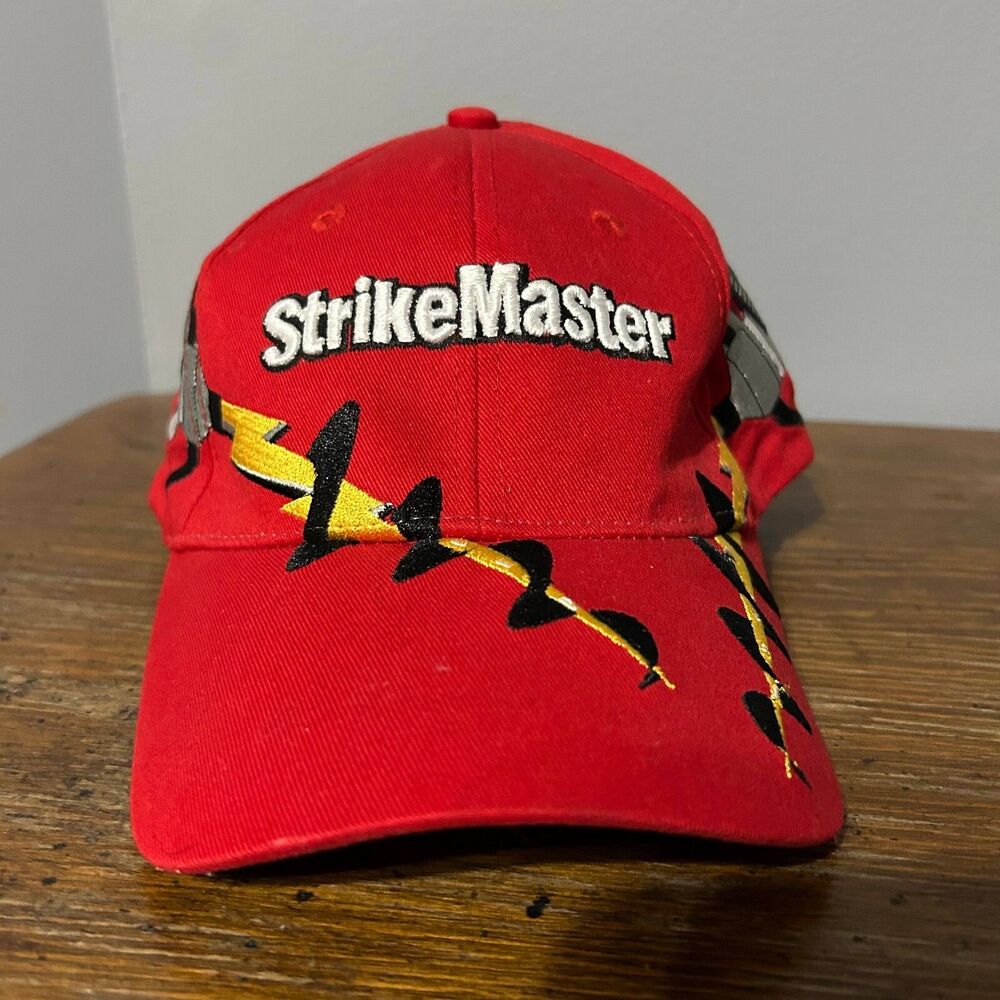 Strike Master Ice Fishing Ice Auger Hat Cap Adjustable Red Since 1946 Vintage